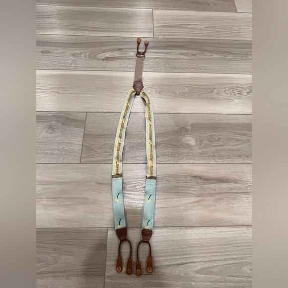 Dooney & Bourke Embroidered Palm Tree Leather Suspenders - Picture 5 of 6